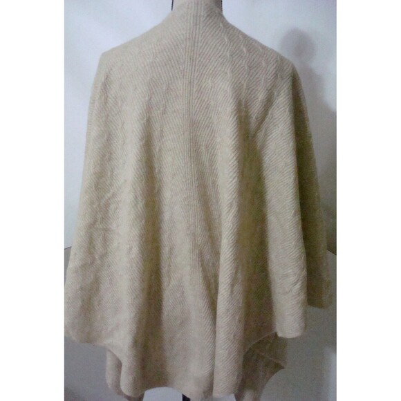 NWT New Womens OS 1X 2X 3X Wrap Plus 100% Cashmere Cape Cardigan Sweater Tan Sof - Picture 6 of 7